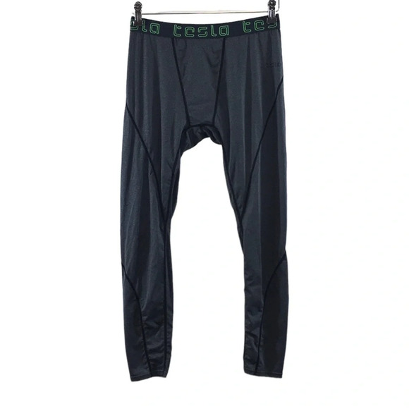 Tesla Gray Heather Leggings Men’s X-large Activewear Pull‎ On - Picture 1 of 9
